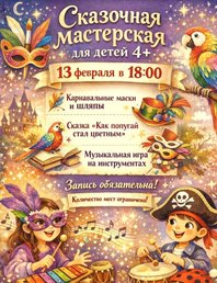 🦜 Сказочная мастерская для детей 4+